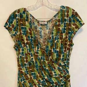 Jones Studio Multicolor Abstract Wrap Dress – Size 10 (#517)